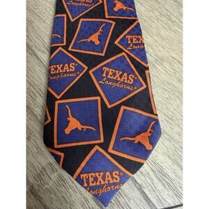 Texas Longhorns Navy Orange Black 100% Silk Tie